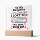 Daughter - Never Forget - Square Acrylic Plaque