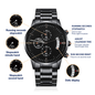 Son - Through Good Times & Bad - Engraved Black Chronograph Watch